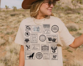 Vintage Coquette Zodiac Academy Stamp Tshirt: Mothers Day Merch for Tory and Darcy Vega, Orion & Booktok Fans | Spring Book Lover Gift Box