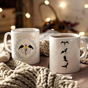 Caneca vintage para o Dia das Mães, inspirada nos Cavaleiros do Dragão do Colégio de Guerra Basgiath - Quarta Asa e Chama de Ferro, Caixa de Presente Booktok para Amantes de Livros da Primavera
