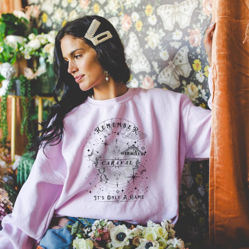 Vintage Caraval Fantasy Book Series Sweatshirt - Bookish Merch for Booktok - Remember It's Only a Game | Mothers Day Booktok Lover Gift Box image 13