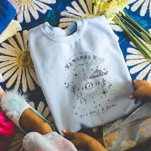 Vintage Caraval Fantasy Book Series Sweatshirt - Bookish Merch for Booktok - Remember It's Only a Game | Mothers Day Booktok Lover Gift Box image 17