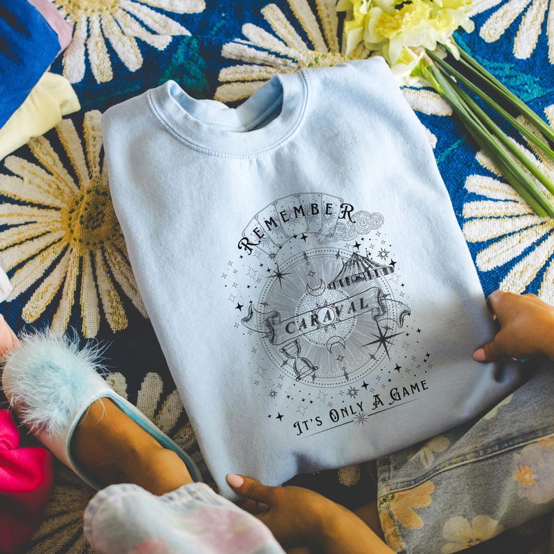 Vintage Caraval Fantasy Book Series Sweatshirt - Bookish Merch for Booktok - Remember It's Only a Game | Mothers Day Booktok Lover Gift Box image 17