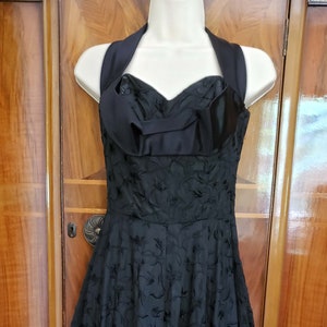 Vintage Emma Domb original 1950s Black Taffeta Party Dress