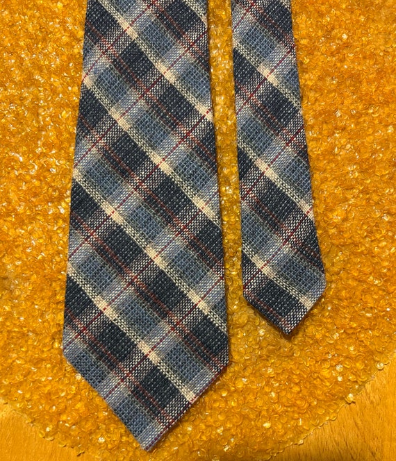 Plaid Wool Mens Tie, Necktie, Parsian, N.E., Vint… - image 4