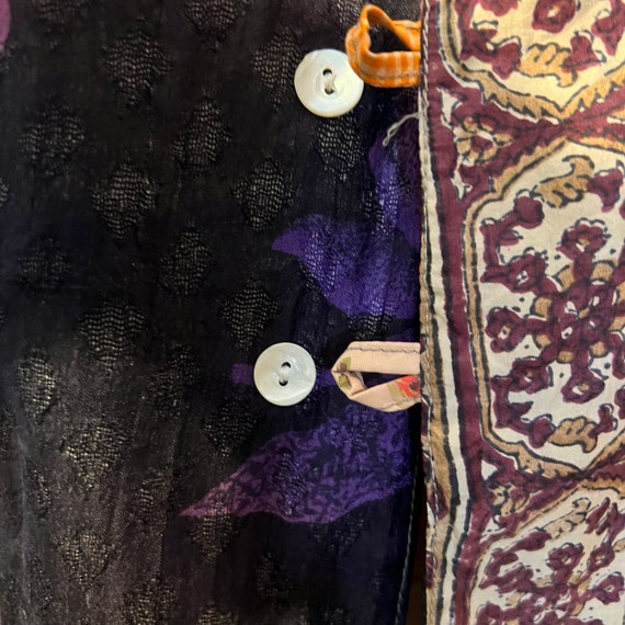 Vintage Silk Patchwork Vest, Reversible, Small/Me… - image 7