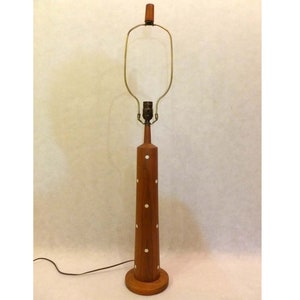 J and G Martz Walnut and Ceramic Lamp for Marshall Studios