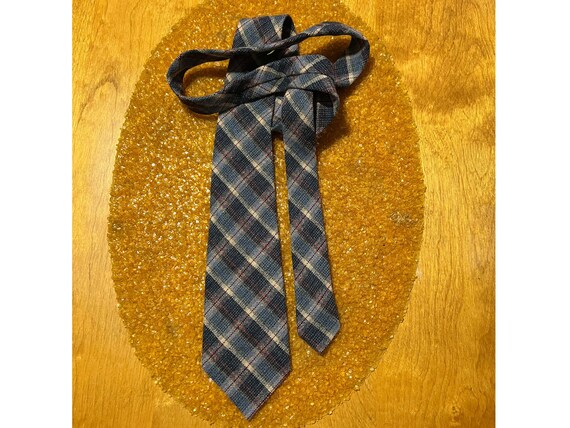 Plaid Wool Mens Tie, Necktie, Parsian, N.E., Vint… - image 1