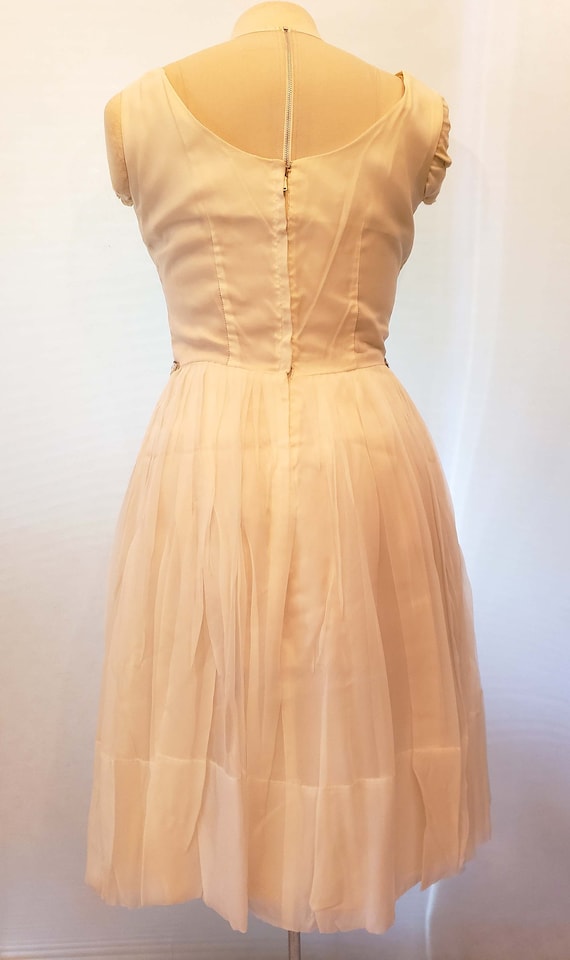 Vintage 1950s White Chiffon Party Dress - image 5