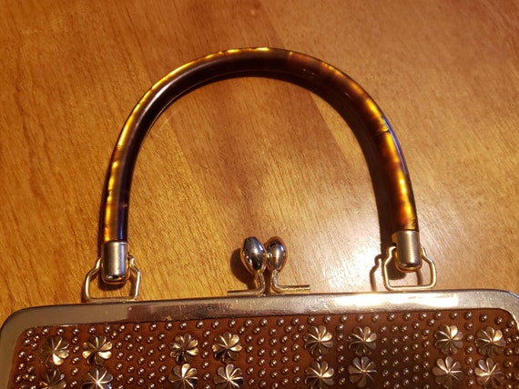 1940s-1950s Gold Beaded Handbag, Purse, Retro, Vi… - image 3