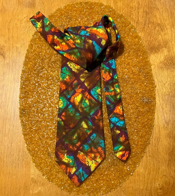 Super Wide, Hip Mod Mens Tie, Necktie, Golden Gat… - image 5