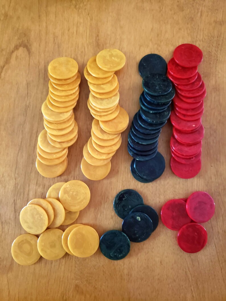 Vintage Bakelite Catalin Poker Chips and Holder Butterscotch Etsy France