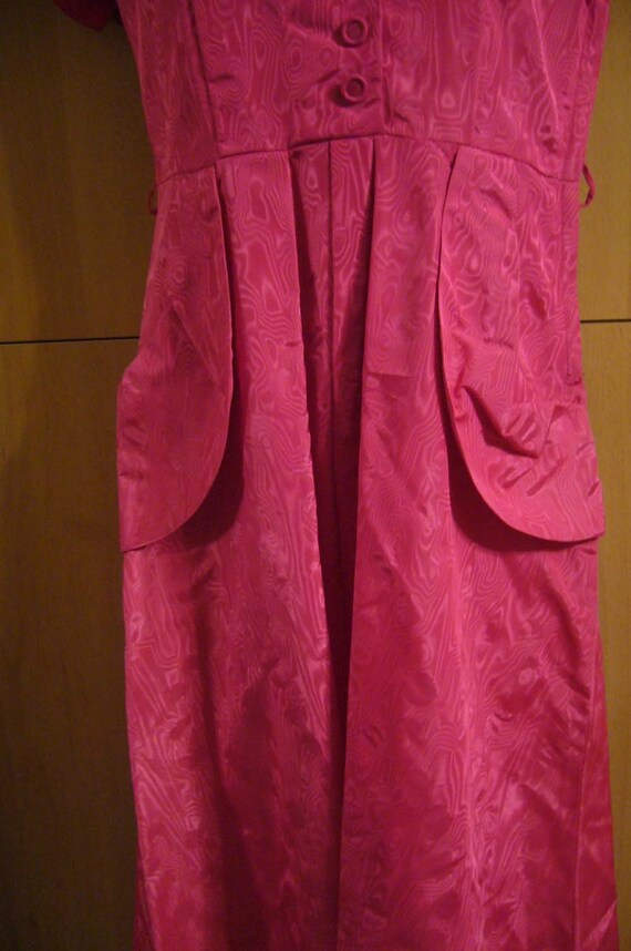 Vintage 1950s Pink Taffeta Hostess PARTY DRESS - image 4