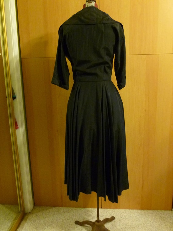 1950s Black Party SWING Dress, Vintage, Retro, Pa… - image 4