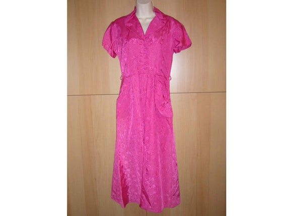 Vintage 1950s Pink Taffeta Hostess PARTY DRESS - image 1