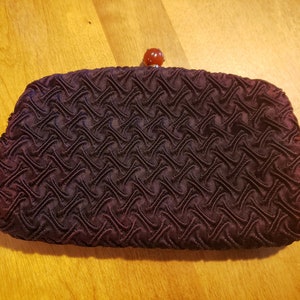 Mid Century Deep Purple Evening Clutch, Purse, Retro, Vintage, 1960s