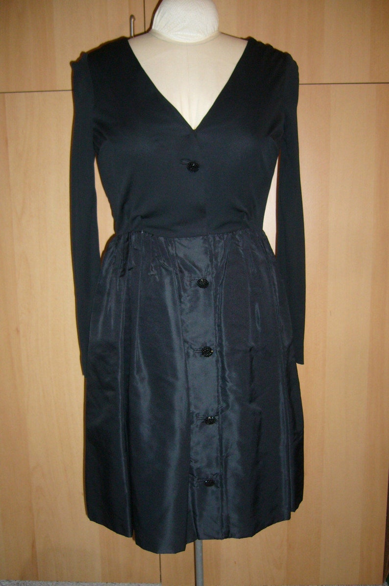 Fabuluous 50's-60s Black Cocktail Dress MAD MEN STYLE, Sz 34-36 image 2