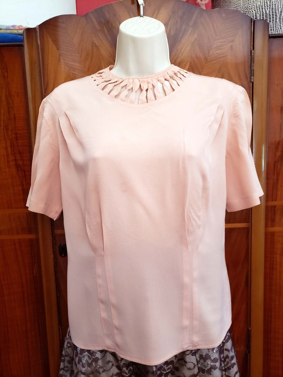 1940s Mode de Paris vintage Crepe Blouse