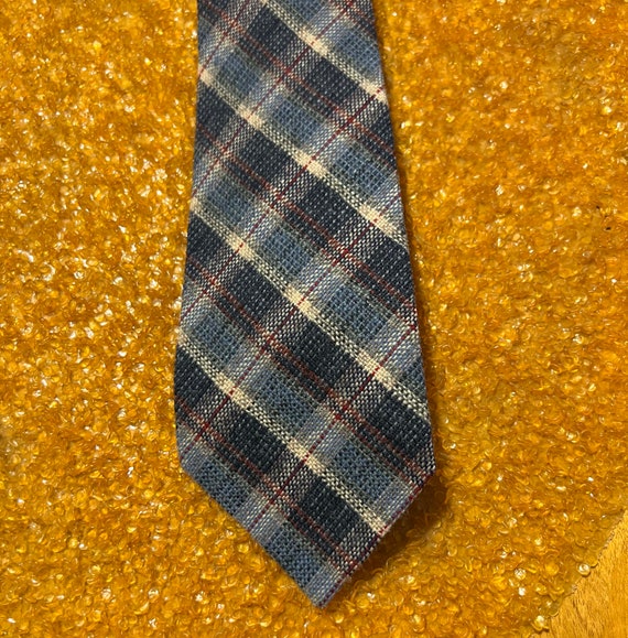 Plaid Wool Mens Tie, Necktie, Parsian, N.E., Vint… - image 2