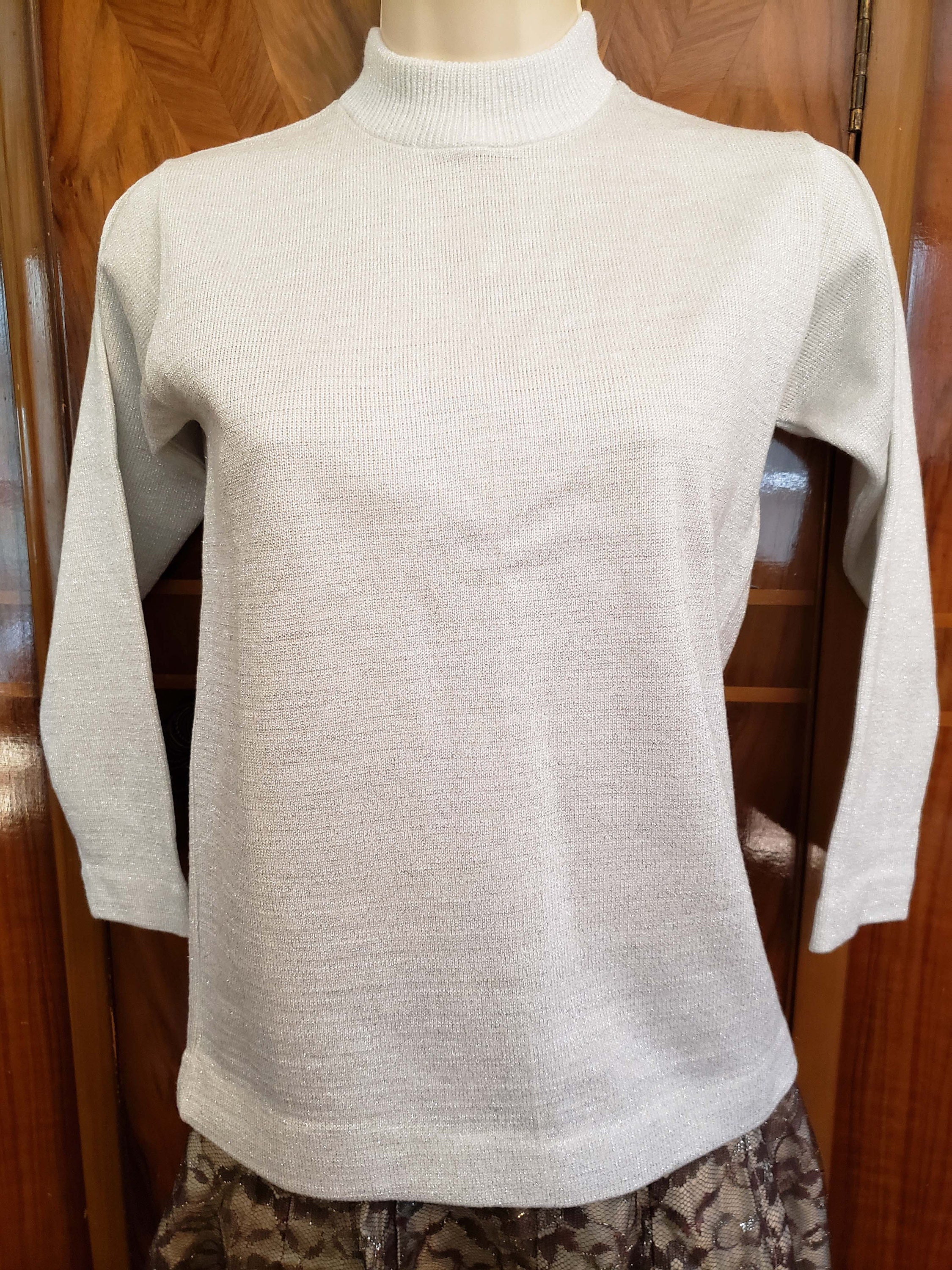 Mock Turtleneck Knit Sweater - Etsy
