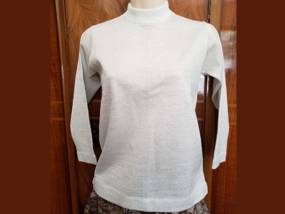 Silver top mock turtleneck