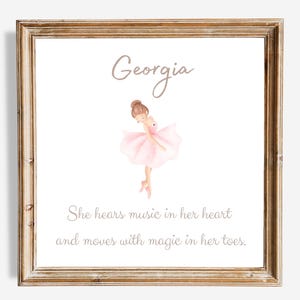 Impression de ballet personnalisée, cadeau pour petite fille, art mural inspirant danse, art mural inspirant pour chambre de fille, art mural danse pour fille