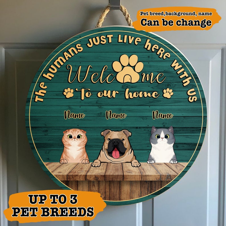 Personalized Dog Cat Door Sign to Our Home Door Etsy