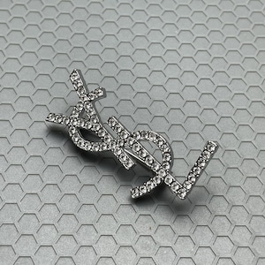 Excellent Silver Yves Saint Laurent Silver Brooch With Stones Vintage Pin Gift For Her Rare Jewelry