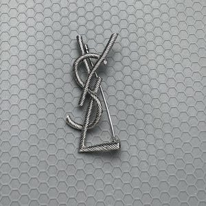Excellent Silver Yves Saint Laurent Silver Brooch Vintage Pin Gift For Her Rare Jewelry