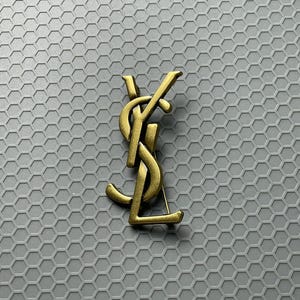 Excellent Gold Yves Saint Laurent Gold Brooch Vintage Pin Gift For Her Rare Jewelry