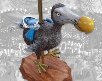 Carousel Dodo, original mixed-media sculpture by Jett Vincent Bailey