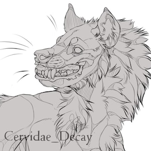 Hyäne Furry / Anthro / Anthropomorphic Line Art Base für persönliche Arbeiten und Auftragsarbeiten