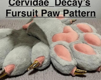 Fursuit Four Finger Puffy Paws Digital Template/Instructions