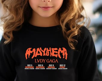 Toddler Kids Custom Lady Gaga Mayhem Ball Australian Tour With Dates One Sided Tshirt Tee Jumper