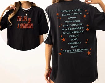 Adult Unisex Taylor Swift Showgirl Era TS Two Sided Tshirt Tee Jumper