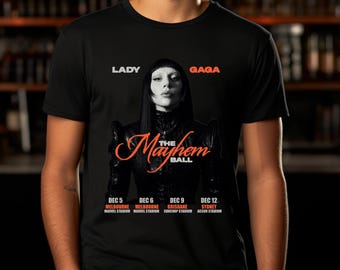 Adult Unisex Lady Gaga Mayhem Ball Australian Tour With Dates One Sided Tshirt Tee Jumper