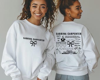 Adult Unisex Sabrina Carpenter Short And Sweet Two Sided Tshirt Tee Jumper