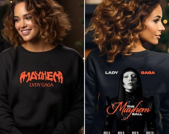 Adult Unisex Lady Gaga Mayhem Ball Australian Tour With Dates Two Sided Tshirt Tee Jumper