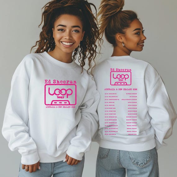 Adult Unisex Ed Sheeran Loop Tour Australian New Zealand Two Sided
