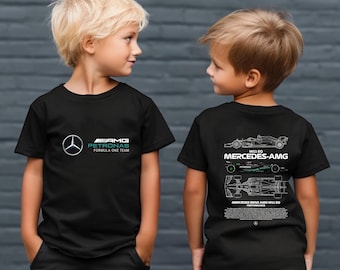 Toddler Kids Mercedes Petronas Formula 1 F1 Sports Car Two Sided Tshirt Tee Jumper