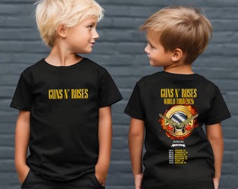 Toddler Kids Guns N Roses World Tour Australian Dates Two Sided Tshirt Tee Jumper