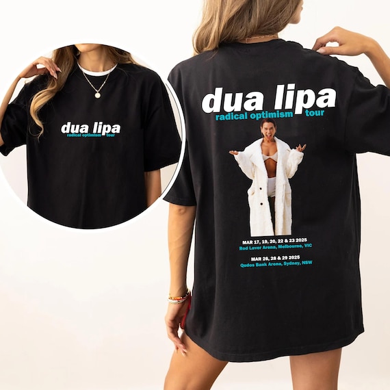 Adult Unisex Dua Lipa Radical Optimism Tour Two Sided Tshirt Tee
