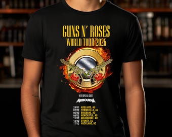 Adult Unisex Guns N Roses World Tour Australian Dates One Sided Tshirt Tee Jumper