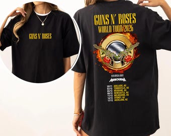Adult Unisex Guns N Roses World Tour Australian Dates Two Sided Tshirt Tee Jumper