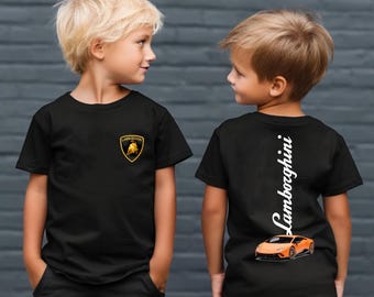 Toddler Kids Custom Lamborghini Sports Car Two Sided Tshirt Tee Jumper