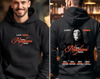 Adult Unisex Lady Gaga Mayhem Ball Australian Tour With Dates Two Sided Tshirt Tee Jumper
