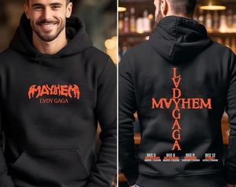 Adult Unisex Lady Gaga Mayhem Ball Australian Tour With Dates Two Sided Tshirt Tee Jumper