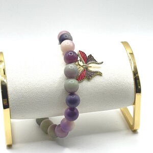 Bracelet de cheville en perles pastel avec breloque papillon – Bracelet de cheville extensible fait main, bijoux esthétiques kawaii, cadeau Cottagecore fille douce pour elle