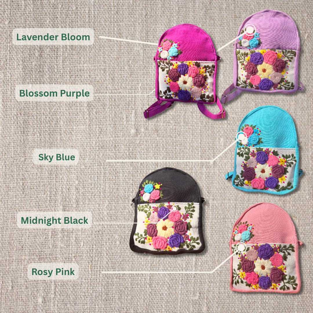 Handmade Embroidered Floral Backpack: Boho Travel Rucksack  display picture 1
