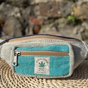 Sac banane fait main en chanvre de l'Himalaya | Sac banane bohème festival de voyage | bandoulière écologique | Sac banane unisexe | Livraison gratuite au Royaume-Uni