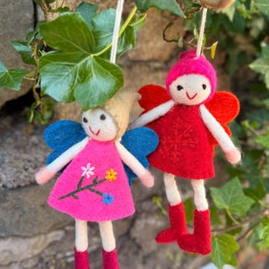 Handmade Wool Felt Fairy Ornament: Boho Kids Room Decor