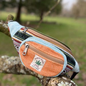 Handmade Hemp Waist Bag | Boho Fanny Pack | Eco-Friendly Travel Belt Bag | Festival Bum Bag | Sustainable Crossbody Pouch | Fair Trade |
